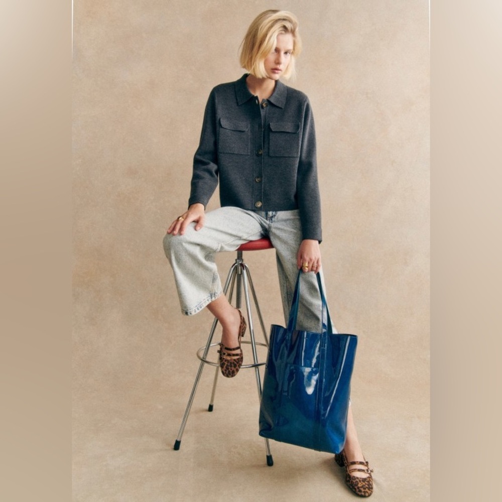 Sezane Betty Cardigan in Heather Gray